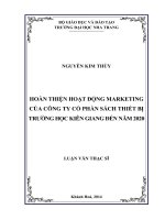 hoàn thiện hoạt động marketing của công ty cổ phần sách thiết bị trường học kiên giang đến năm 2020