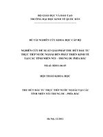 Đề tài nghiên cứu khoa học cấp bộ: Nghiên cứu đề xuất giải pháp thu hút đầu tư trực tiếp nước ngoài đến phát triển kinh tế tại các tỉnh miền núi – Trung du phía bắc