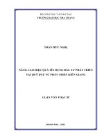 nâng cao hiệu quả tín dụng đầu tư phát triển tại quỹ đầu tư phát triển kiên giang