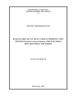 đánh giá hiệu quả sử dụng vi khuẩn probiotic trên  tôm hùm (panulirus ornatus fabricius, 1798) nuôi trong  điều kiện phòng thí nghiệm