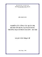 nghiên cứu công tác quản trị rủi ro tín dụng tại ngân hàng thương mại cổ phần sài gòn – hà nội