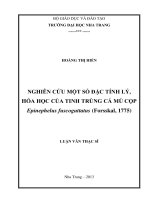 nghiên cứu một số đặc tính lý, hóa học của tinh trùng cá mú cọp epinephelus fuscoguttatus (forsskal, 1775)
