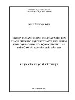 nghiên cứu ảnh hưởng của chất xado đến thành phần độc hại phát thải và hàm lượng kim loại hao mòn của động cơ diesel lăp trên oto tải faw sản xuất năm 2005