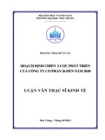 hoạch định chiến lược phát triển của công ty cổ phần 26 đến năm 2020