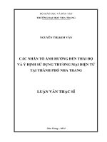 các nhân tố ảnh hưởng đến thái độ và ý định sử dụng thương mại điện tử tại thành phố nha trang