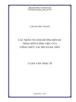 các nhân tô ảnh hưởng đến sự thỏa mãn công việc của công chức tại thị xã hà tiên
