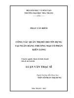 công tác quản trị rủi ro tín dụng tại ngân hàng thương mại cổ phần kiên long