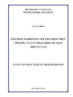 giải pháp marketing với việc khắc phục tính mùa vụ của hoạt động du lịch biển cửa lò
