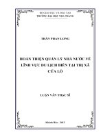 hoàn thiện quản lý nhà nước về lĩnh vực du lịch biển tại thị xã cửa lò