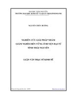 nghiên cứu giải pháp nhằm giảm nghèo bền vững ở huyện đại từ, tỉnh thái nguyên
