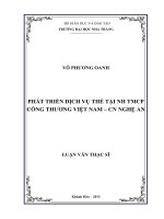 phát triển dịch vụ thẻ tại nh tmcp công thương việt nam – cn nghệ an
