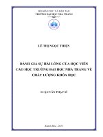 đánh giá sự hài lòng của học viên  cao học trường đại học nha trang về chất lượng khóa học