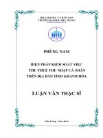 biện pháp kiểm soát việc thu thuế thu nhập cá nhân trên địa bàn tỉnh khánh hòa