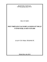 phát triển nghề lao động kỹ thuật ở tỉnh nghệ an đến năm 2020