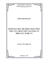 đánh giá mức độ thỏa mãn công việc của nhân viên tại công ty điện lực nghệ an