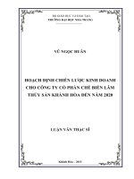 hoạch định chiến lược kinh doanh cho công ty cổ phần chế biến lâm thủy sản khánh hòa đến năm 2020