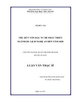 thu hút vốn đầu tư để phát triển ngành du lịch nghệ an đến năm 2020