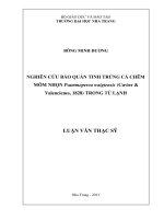 nghiên cứu bảo quản tinh trùng cá chẽm mõm nhọn psammoperca waigiensis (cuvier & valencienes, 1828) trong tủ lạnh
