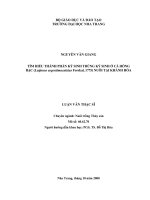 tìm hiểu thành phần ký sinh trùng ký sinh ở cá hồng bạc (lutjanus argentimaculatus forskal, 1775) nuôi tại khánh hòa
