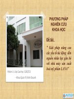 giải pháp nâng cao các yếu tố tác động  đến nguồn nhân lực gắn bó với nhà máy sản xuất hoá mỹ phẩm lana