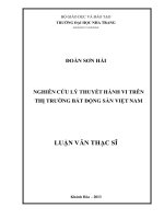 nghiên cứu lý thuyết hành vi trên thị trường bất động sản việt nam