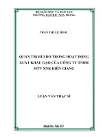 quản trị rủi ro trong hoạt động xuất khẩu gạo của công ty tnhh mtv xnk kiên giang