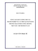 nâng cao chất lượng cho vay doanh nghiệp vừa và nhỏ tại ngân hàng thương mại cổ phần công thương việt nam - chi nhánh cửa lò