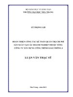 hoàn thiện công tác kế toán quản trị chi phí sản xuất tại các doanh nghiệp thuộc tổng công ty xây dựng công trình giao thông 4