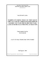 nghiên cứu động thái cấu trúc quần thể ươi (scaphium macropodum) tại khu vực nam trung bộ việt nam, làm cơ sở đề xuất phương án bảo tồn