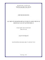 các nhân tố ảnh hưởng đến sự gắn bó của nhân viên ở các khách sạn cao cấp tại tỉnh nghệ an