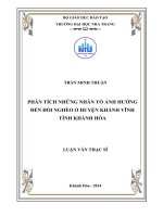 phân tích những nhân tố ảnh hưởng đến đói nghèo ở huyện khánh vĩnh tỉnh khánh hòa