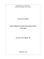 phát triển du lịch ninh thuận đến năm 2020