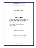 hoàn thiện dịch vụ hải quan điện tử tại cục hải quan nghệ an