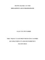 Thực trạng và giải pháp nâng cao hiệu quả hoạt động của DNTN Huy Nguyên Phát