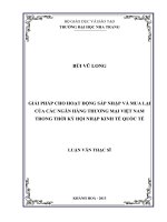 giải pháp cho hoạt động sáp nhập và mua lại của các ngân hàng thương mại việt nam trong thời kỳ hội nhập kinh tế quốc tế