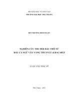 nghiên cứu thu hồi dầu thô từ đầu cá ngừ vây vàng thunnus albacares