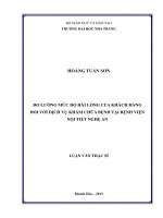 đo lương mức độ hài lòng của khách hàng đối với dịch vụ khám chữa bệnh tại bệnh viện nội tiết nghệ an