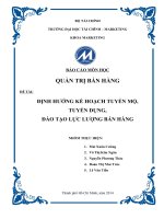 tiểu luận môn quản trị bán hàng định hướng kế hoạch tuyển mộ, tuyển dụng, đào tạo nhân lực bán hàng