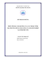 phân tích sự ảnh hưởng của các thuộc tính  địa phương đến sự hài lòng của doanh nghiệp tại tỉnh phú yên
