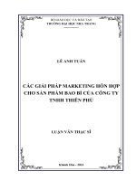 các giải pháp marketing hỗn hợp cho sản phẩm bao bì của công ty tnhh thiên phú