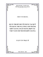 quản trị rủi ro tín dụng tại quỹ tín dụng trung ương chi nhánh kiên giang (ngân hàng hợp tác việt nam chi nhánh kiên giang)