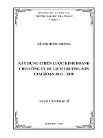 xây dựng chiến lược kinh doanh cho công ty du lịch trường sơn giai đoạn 2013 – 2020