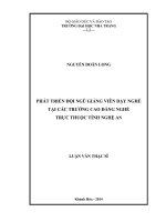 phát triển đội ngũ giảng viên dạy nghề tại các trường cao đẳng nghề trực thuộc tỉnh nghệ an