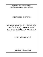 nâng cao chất lượng đội ngũ cán bộ công chức tại cục hải quan nghệ an