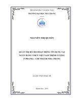 quản trị rủi ro hoạt động tín dụng tại ngân hàng tmcp việt nam thịnh vượng (vpbank) – chi nhánh nha trang