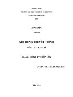 tiểu luận môn luật kinh tế chủ đề công ty cổ phần