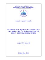 đánh giá mức độ thỏa mãn công việc của nhân viên tại ngân hàng tmcp á châu - chi nhánh khánh hòa