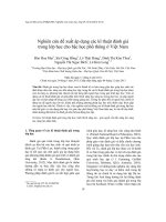 Nghiên cứu đề xuất áp dụng các kĩ thuật đánh giá trong lớp học cho bậc học phổ thông ở việt nam