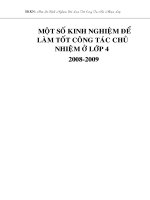 sáng kiến kinh nghiệm một số kinh nghiệm để làm tốt công tác chủ nhiệm ở lớp 4