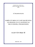 nghiên cứu động cơ và mức độ tiêu dùng sản phẩm dầu ăn của người dân tại thị xã ninh hòa, tỉnh khánh hòa